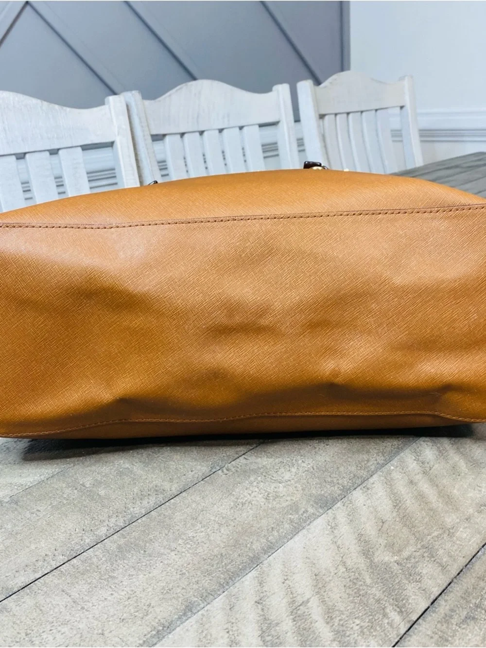 Michael Kors Jet Set Large Saffiano Leather Tote Bag - Honey/Tan - Picture 7 of 12